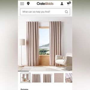 Crate & Barrel organic cotton curtain panel